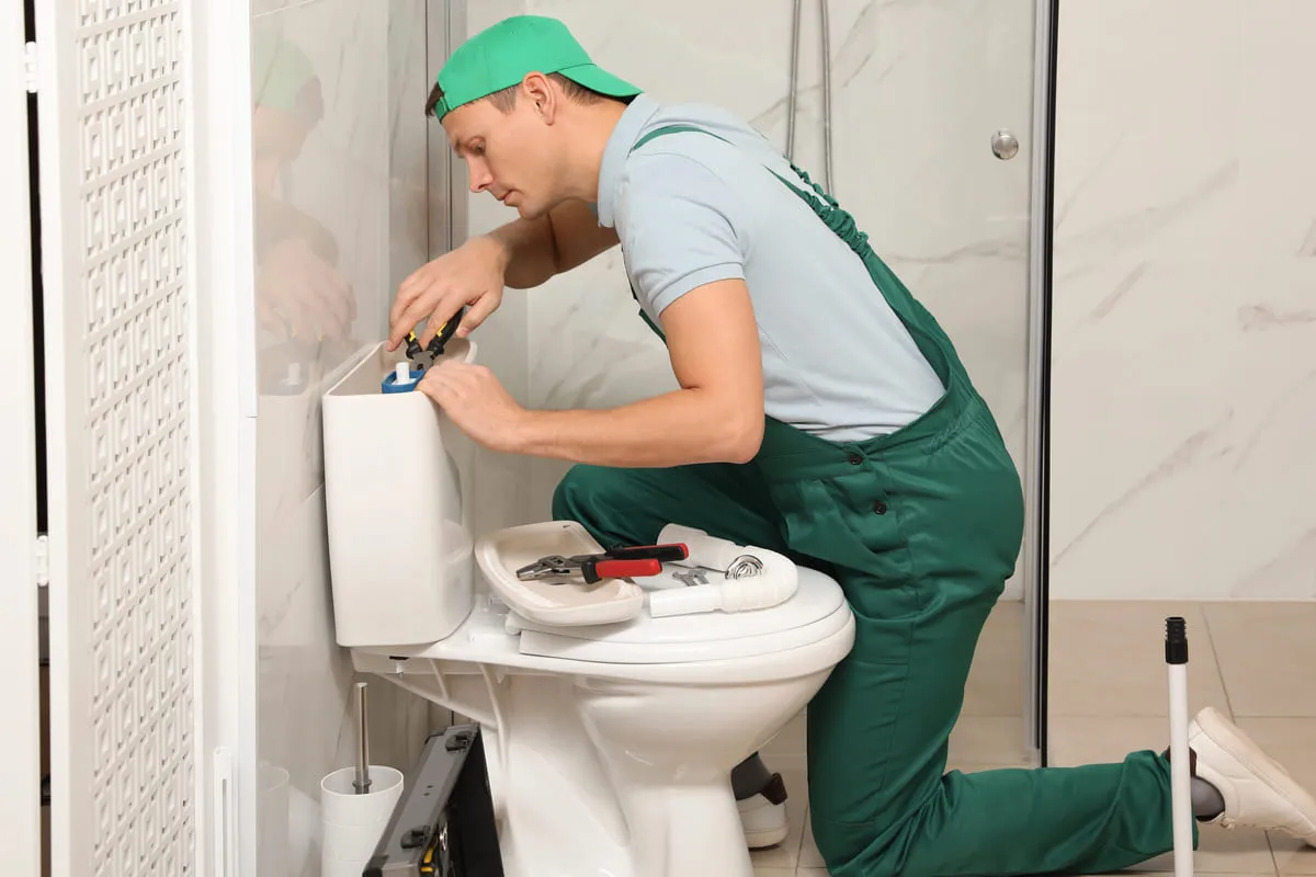 plumber fixing toilet Quinte West